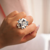 Anillo Camelia Plata