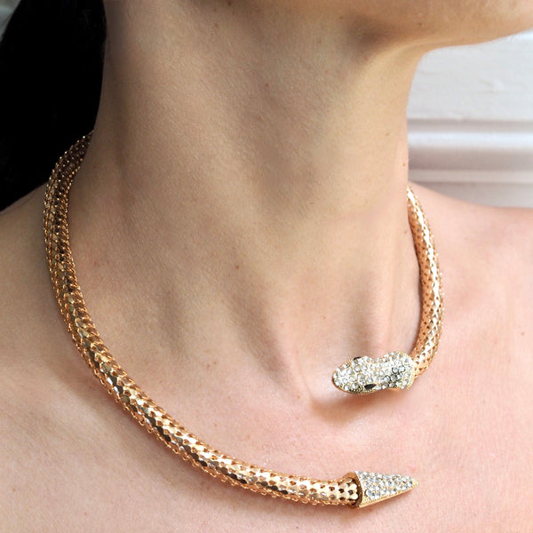 Collar Brazalete Serpiente Dorada